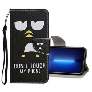 For iPhone 13 Pro Max Colored Drawing Pattern Flip Leather Case (Penguin)