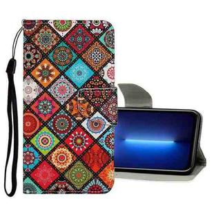 For iPhone 13 Pro Max Colored Drawing Pattern Flip Leather Case (Ethnic Style)
