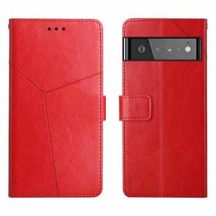 For Google Pixel 6 Y Stitching Horizontal Flip Leather Phone Case(Red)