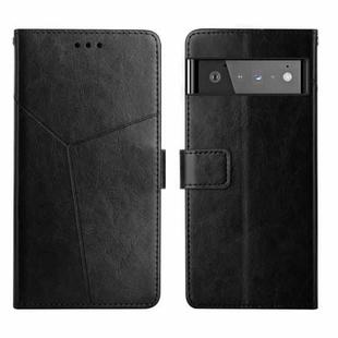 For Google Pixel 6 Y Stitching Horizontal Flip Leather Phone Case(Black)