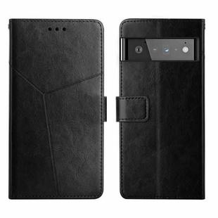 For Google Pixel 6 Pro Y Stitching Horizontal Flip Leather Phone Case(Black)