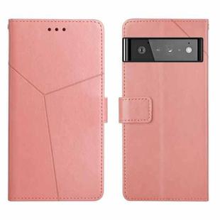 For Google Pixel 6 Pro Y Stitching Horizontal Flip Leather Phone Case(Rose Gold)