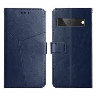 For Google Pixel 7 Y Stitching Horizontal Flip Leather Phone Case(Blue)