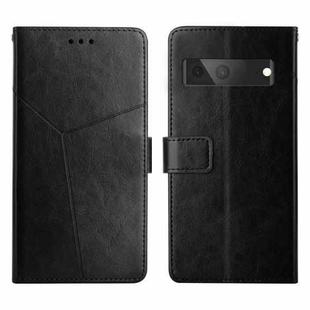 For Google Pixel 7 Y Stitching Horizontal Flip Leather Phone Case(Black)
