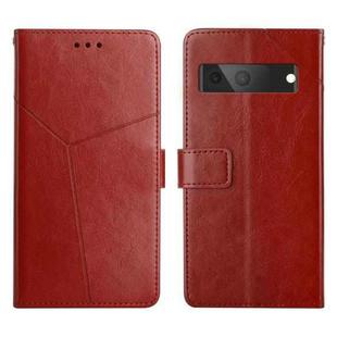 For Google Pixel 7 Y Stitching Horizontal Flip Leather Phone Case(Brown)