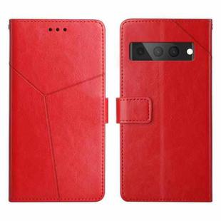 For Google Pixel 7 Pro Y Stitching Horizontal Flip Leather Phone Case(Red)