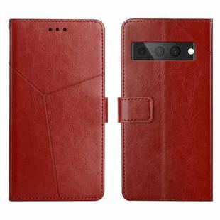 For Google Pixel 7 Pro Y Stitching Horizontal Flip Leather Phone Case(Brown)