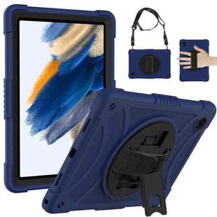 For Samsung Galaxy Tab A8 10.5 2021 Rotary Grab Silicone + PC Tablet Case(Navy Blue)
