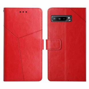 For Asus ROG Phone 3 Y Stitching Horizontal Flip Leather Phone Case(Red)