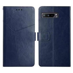 For Asus ROG Phone 3 Y Stitching Horizontal Flip Leather Phone Case(Blue)