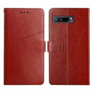 For Asus ROG Phone 3 Y Stitching Horizontal Flip Leather Phone Case(Brown)