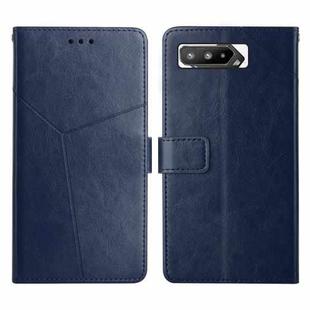 For Asus ROG Phone 5 Y Stitching Horizontal Flip Leather Phone Case(Blue)