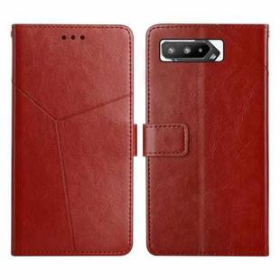For Asus ROG Phone 5 Y Stitching Horizontal Flip Leather Phone Case(Brown)
