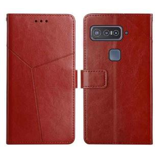 For Asus Smartphone for Snapdragon Insiders Y Stitching Horizontal Flip Leather Phone Case(Brown)