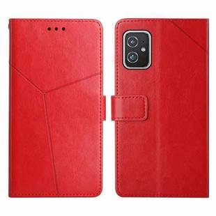 For Asus Zenfone 8 Y Stitching Horizontal Flip Leather Phone Case(Red)