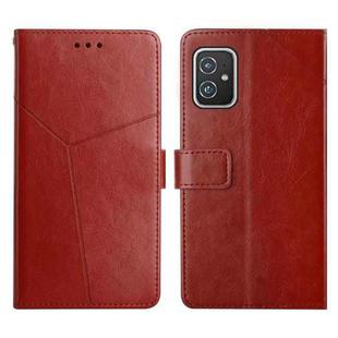 For Asus Zenfone 8 Y Stitching Horizontal Flip Leather Phone Case(Brown)