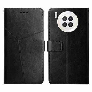 For Huawei nova 8i Y Stitching Horizontal Flip Leather Phone Case(Black)