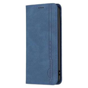 For Motorola Moto G71 5G Magnetic RFID Blocking Anti-Theft Leather Phone Case(Blue)