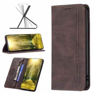 For OPPO Reno7 5G/Find X5 Lite Magnetic RFID Blocking Anti-Theft Leather Phone Case(Brown)