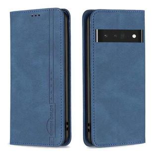 For Google Pixel 7 Pro 5G Magnetic RFID Blocking Anti-Theft Leather Phone Case(Blue)