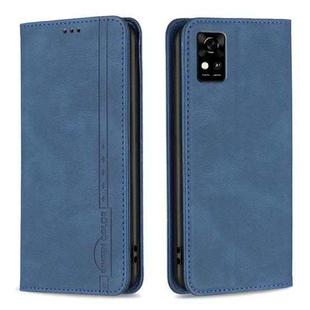 For ZTE Blade  A31 Magnetic RFID Blocking Anti-Theft Leather Phone Case(Blue)