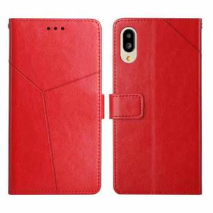 For Sharp Aquos / Simple Sumaho 6 Y Stitching Horizontal Flip Leather Phone Case(Red)