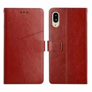 For Sharp Aquos / Simple Sumaho 6 Y Stitching Horizontal Flip Leather Phone Case(Brown)