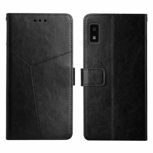 For Sharp Aquos Wish SHG06 Y Stitching Horizontal Flip Leather Phone Case(Black)