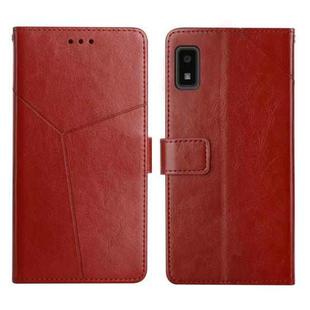 For Sharp Aquos Wish SHG06 Y Stitching Horizontal Flip Leather Phone Case(Brown)