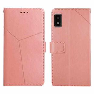 For Sharp Aquos Wish SHG06 Y Stitching Horizontal Flip Leather Phone Case(Rose Gold)