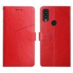 For Kyocera Android One S9 Y Stitching Horizontal Flip Leather Phone Case(Red)