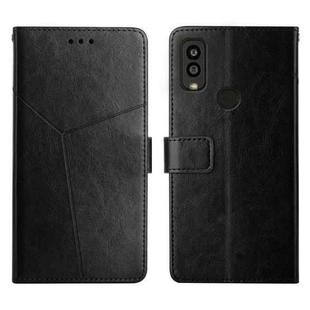 For Kyocera Android One S9 Y Stitching Horizontal Flip Leather Phone Case(Black)