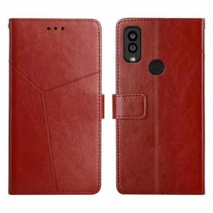 For Kyocera Android One S9 Y Stitching Horizontal Flip Leather Phone Case(Brown)