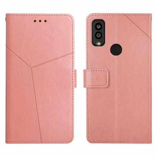 For Kyocera Android One S9 Y Stitching Horizontal Flip Leather Phone Case(Rose Gold)