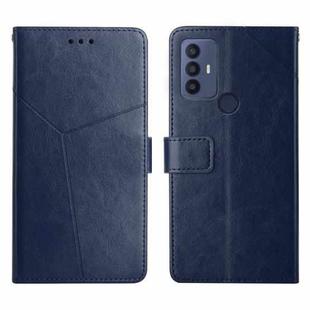 For Sharp Aquos V6 / V6 Plus Y Stitching Horizontal Flip Leather Phone Case(Blue)