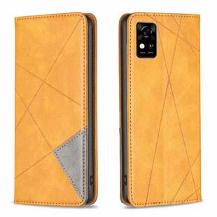 For ZTE Blade  A31 Prismatic Invisible Magnetic Leather Phone Case(Yellow)