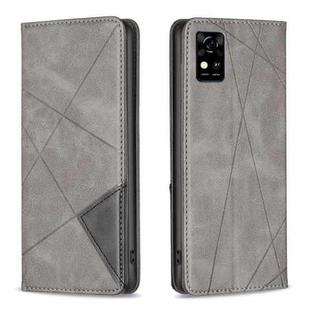 For ZTE Blade  A31 Prismatic Invisible Magnetic Leather Phone Case(Grey)
