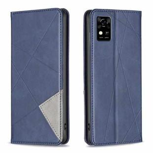 For ZTE Blade  A31 Prismatic Invisible Magnetic Leather Phone Case(Blue)