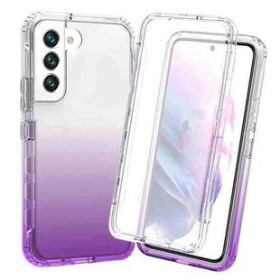For Samsung Galaxy S22 5G Full Body Shockproof Clear Gradient Phone Case(Purple)