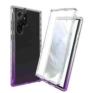 For Samsung Galaxy S22 Ultra 5G Full Body Shockproof Clear Gradient Phone Case(Purple)