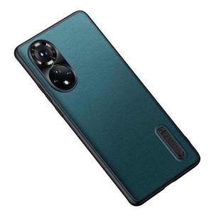 For Honor 50 / Huawei nova 9 Folding Holder Plain Leather Phone Case(Lake Green)