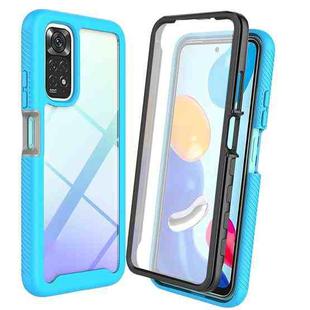 For Xiaomi Redmi Note 11 Pro Global Starry Sky Solid Color PC + TPU Phone Case with PET Film(Light Blue)