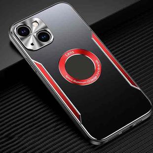 For iPhone 13 Aluminum Alloy + TPU Phone Case(Black Red)