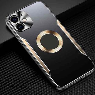For iPhone 12 Aluminum Alloy + TPU Phone Case(Black Gold)