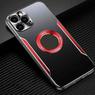 For iPhone 12 Pro Aluminum Alloy + TPU Phone Case(Black Red)