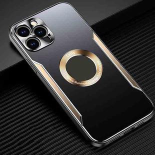 For iPhone 11 Pro Max Aluminum Alloy + TPU Phone Case (Black Gold)