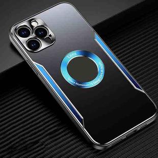 For iPhone 11 Pro Max Aluminum Alloy + TPU Phone Case (Black Blue)