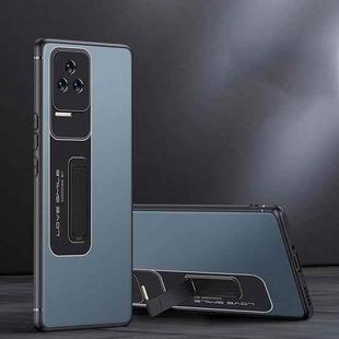 For Xiaomi Redmi K50 / K50 Pro Frosted Holder Phone Case(Sea Blue Grey)