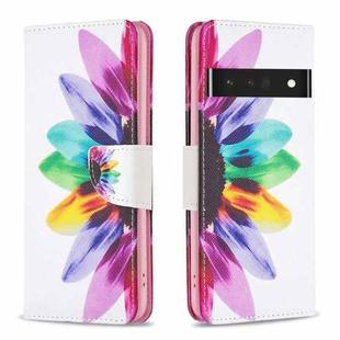 For Google Pixel 7 Pro 5G Colored Drawing Pattern Leather Phone Case(Sun Flower)