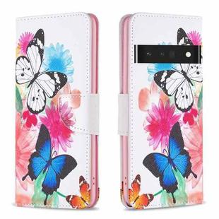 For Google Pixel 7 Pro 5G Colored Drawing Pattern Leather Phone Case(Butterflies)